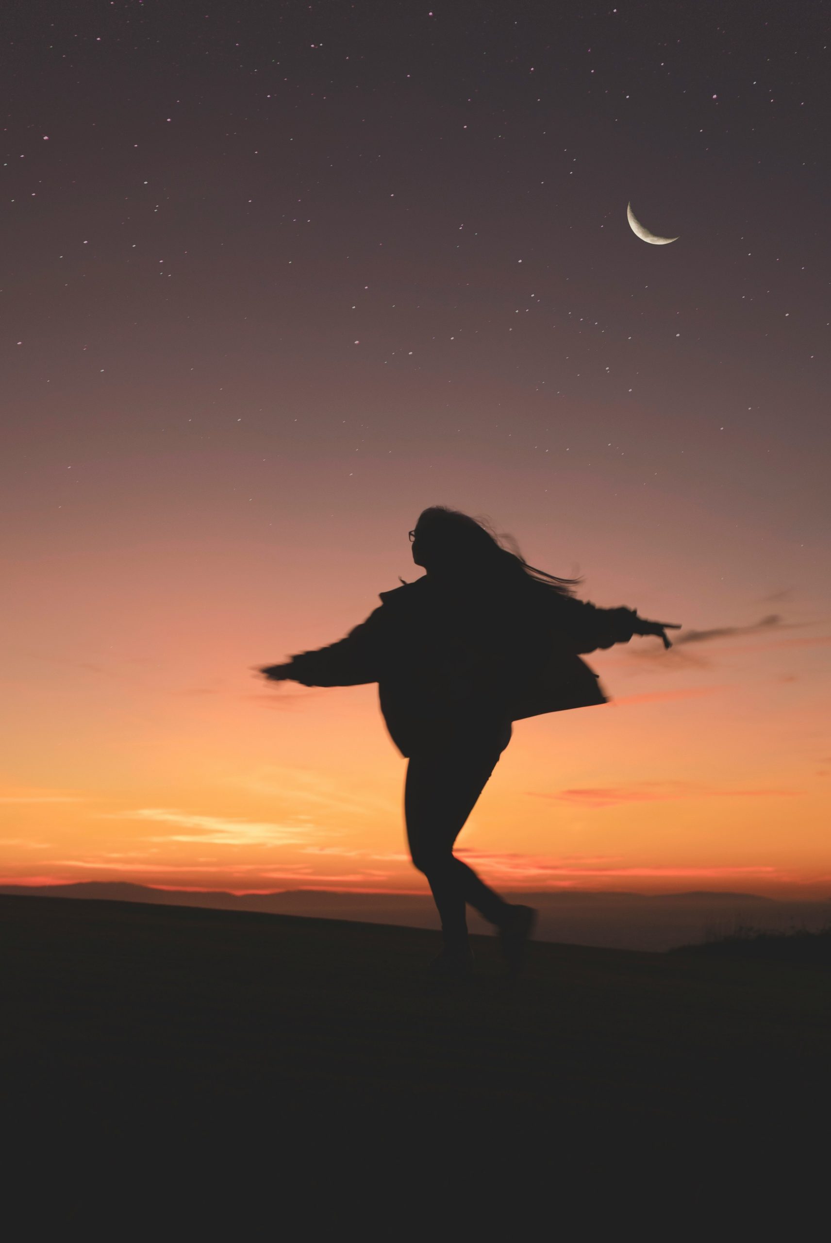 girl free, childhood trauma, sunset